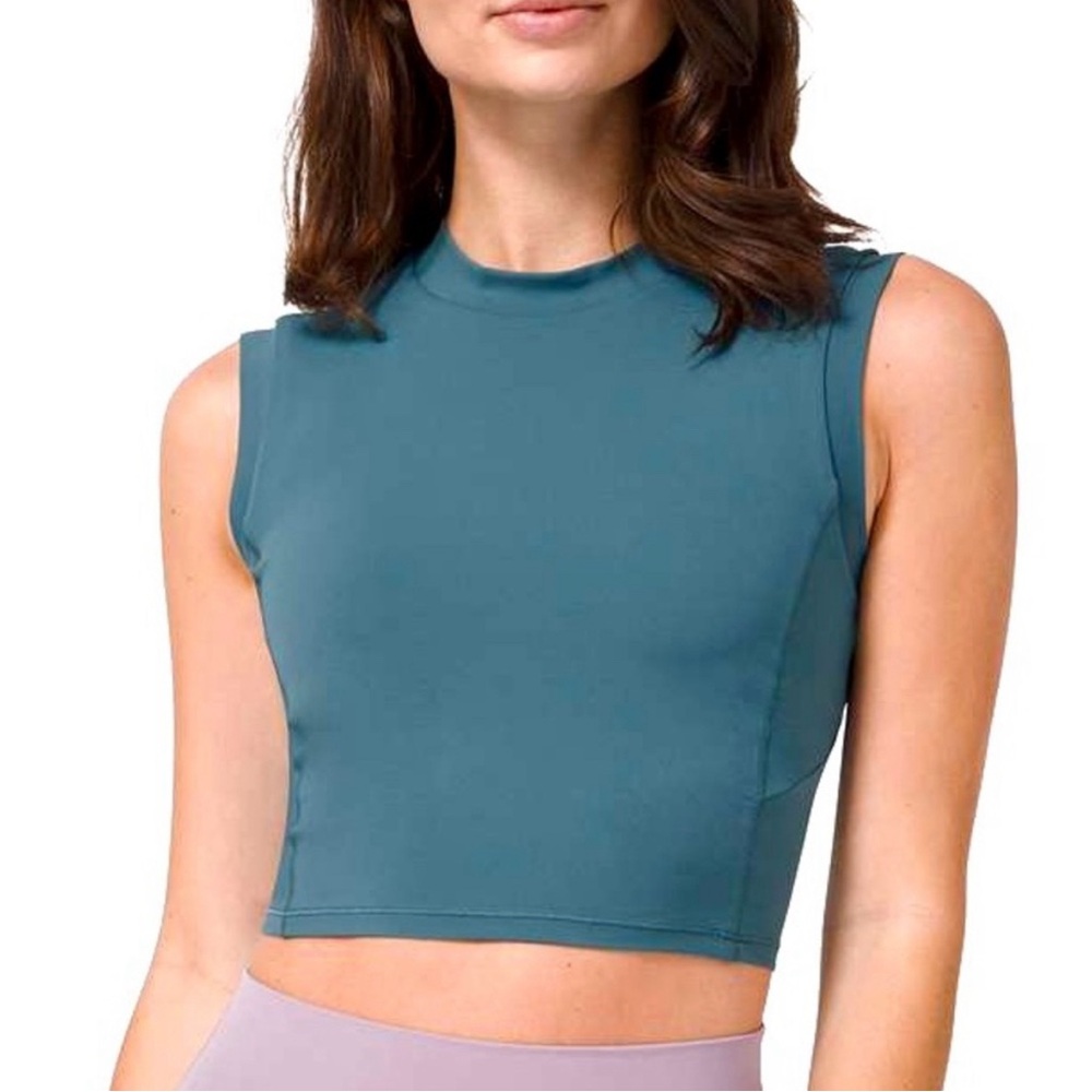 Lululemon Athletica Sweat Intention Tank Built in
Sports Bra Desert Teal Size 4